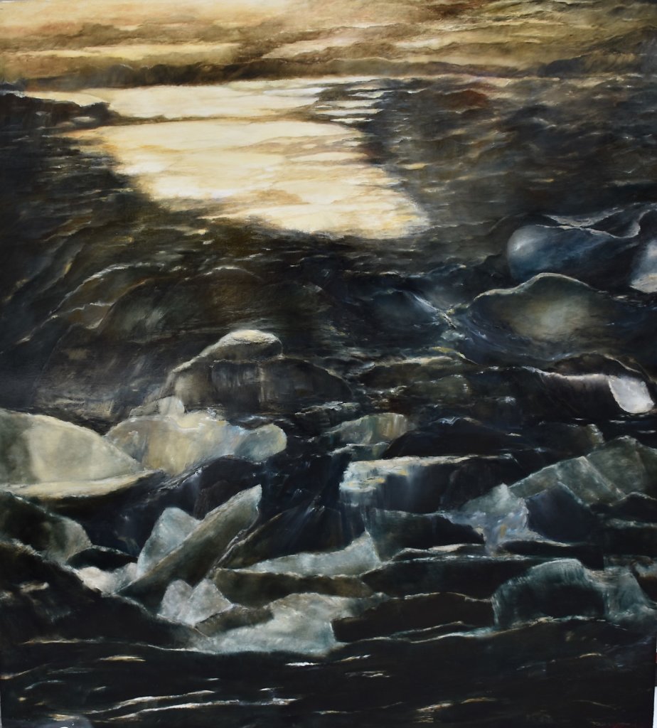 "Crépuscule" Huile sur bois, 167 x 146 x 5cm