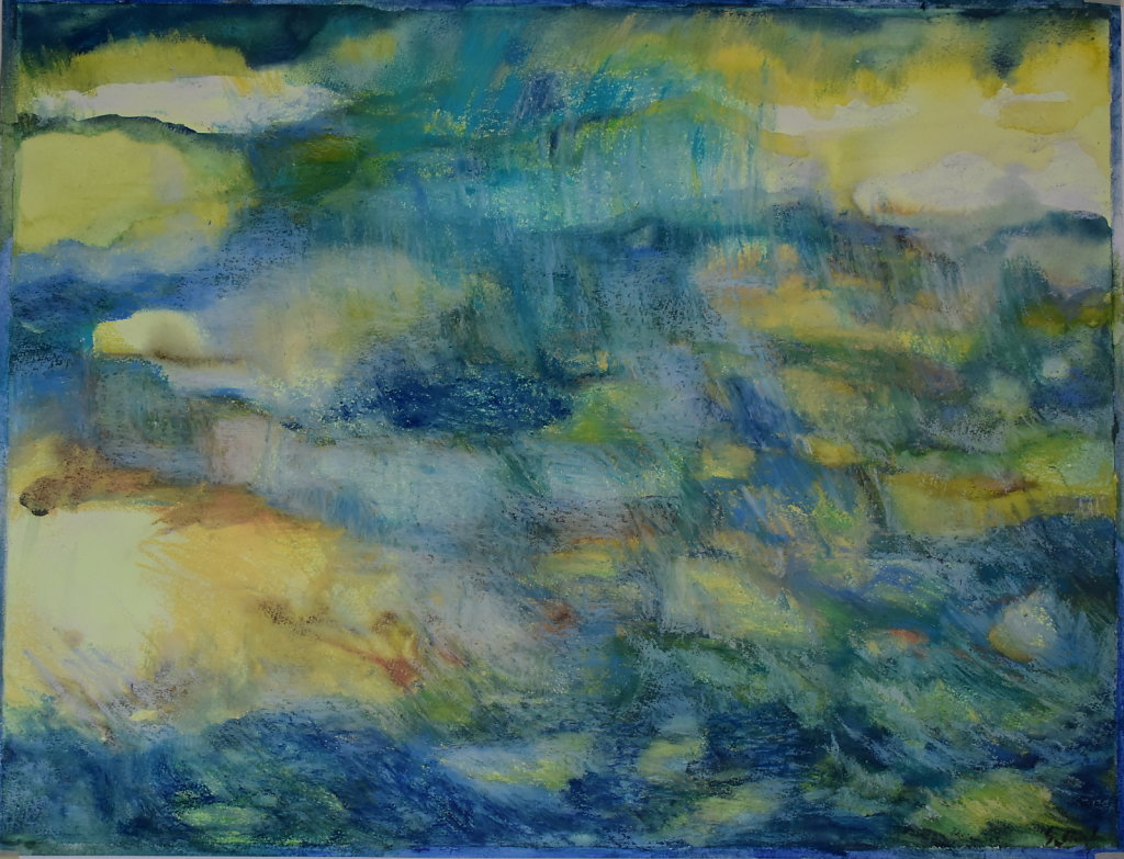 Azur. pastel et encre, 50 x 65cm