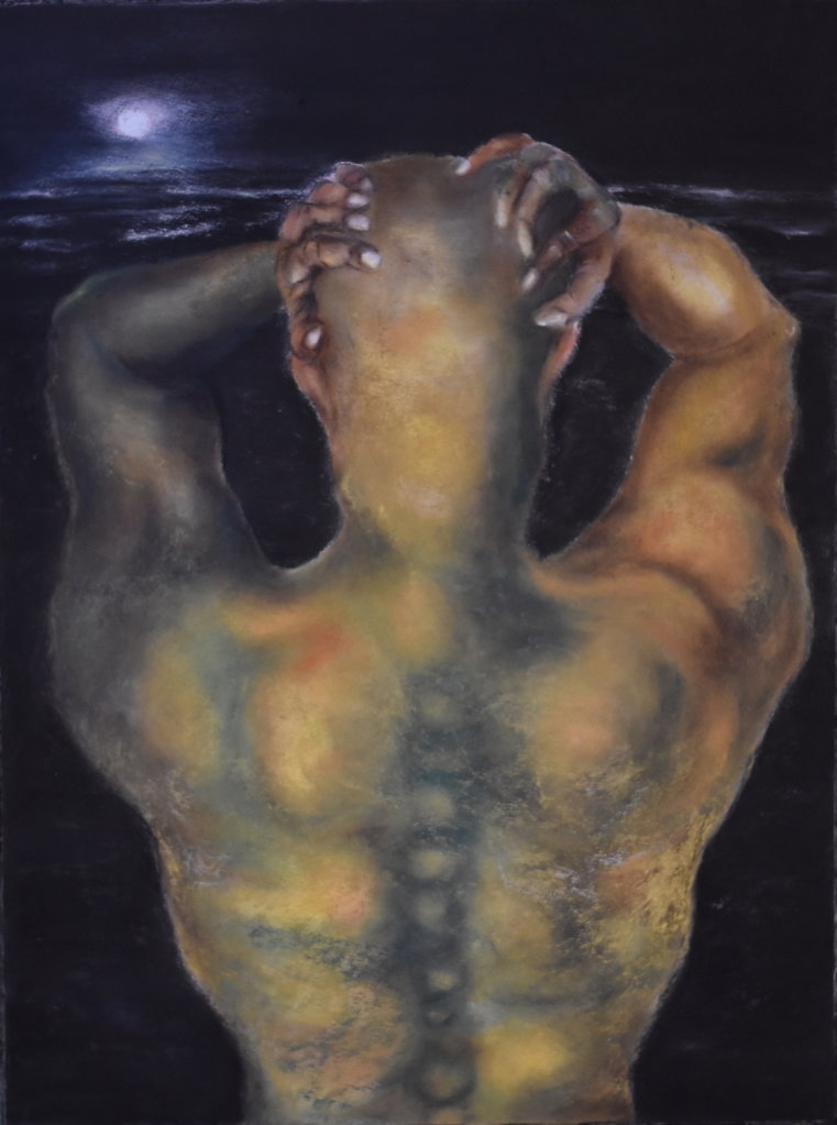 Human 9, encre et pastel, 76 x 56cm