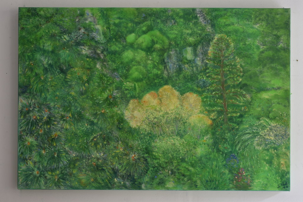 "Yellow tree", Pastel sur toile, 80x120cm